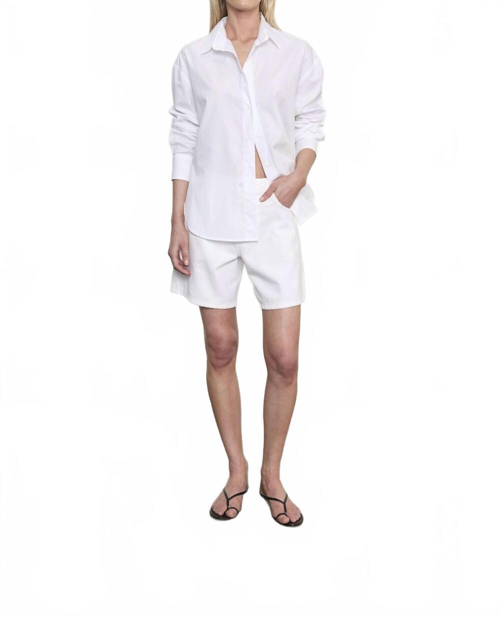 NEW ENZA COSTA drift italian denim short in off white